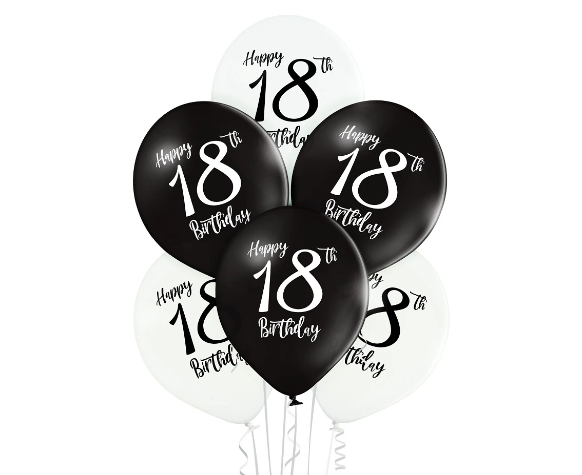 Balloons Belbal 12", D11, 18th birthday, 6 pcs